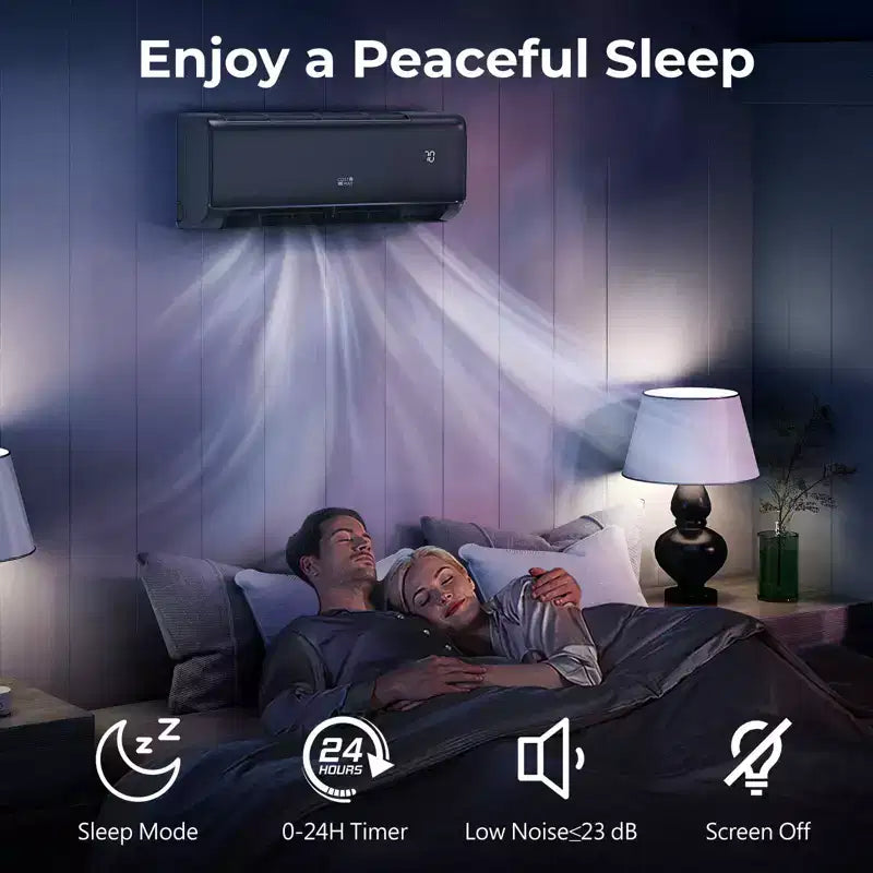 Climatiseur Costway 9100BTU Wifi Mini Split AC 20.5 SEER2 115V Inverter Blanc/Gris