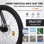 Bicicleta de Montaña NAYSAYE de 26 Pulgadas, Cuadro de Acero, 21 Velocidades con Horquilla de Suspensión y Frenos de Disco para Unisex, Negro y Naranja, 55.91*7.88*28.74
