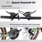 Bicicleta de montaña NAYSAYE de 27.5 pulgadas para adultos con frenos de disco para transporte y exploración al aire libre, verde, 70*27.5*40
