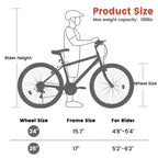 Bicicleta de Montaña NAYSAYE de 24 Pulgadas, Cuadro de 21 Velocidades, Frenos Dobles V para Adultos y Adolescentes para Ciclismo de Montaña, Negro y Rojo, 64.57*24.8*34.65
