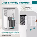 Climatiseur portable Costway 8000/10000 BTU avec ventilateur et déshumidificateur, télécommande
