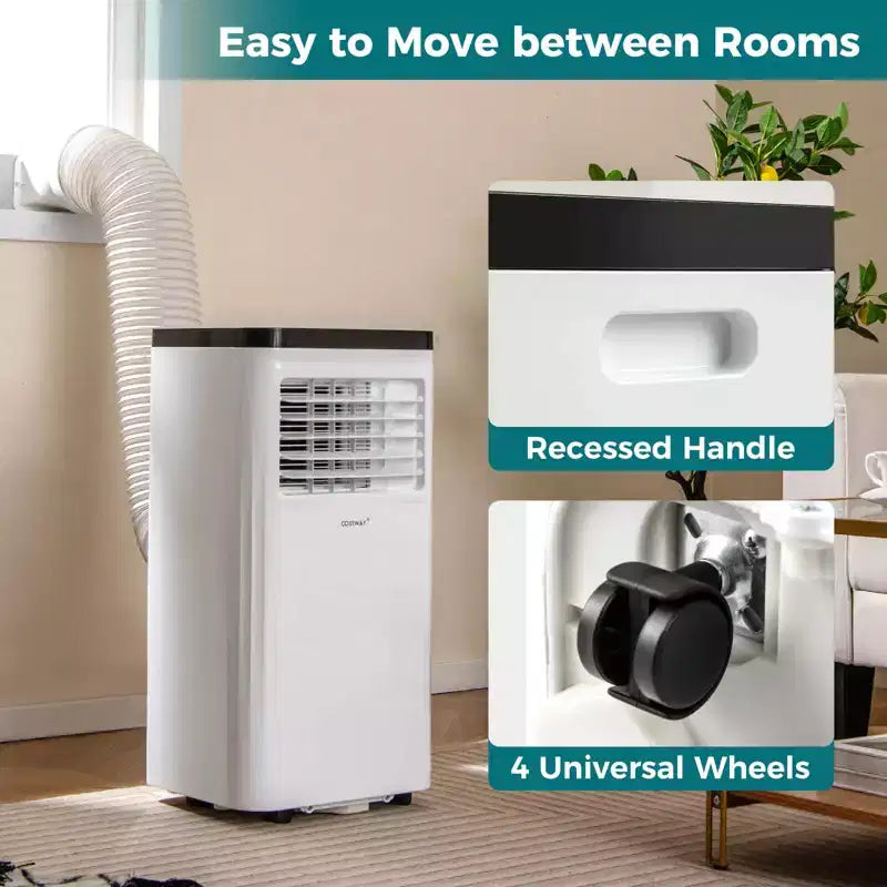 Climatiseur portable Costway 8000/10000 BTU avec ventilateur et déshumidificateur, télécommande