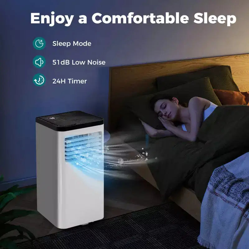 Climatiseur portable Costway 8000/10000 BTU avec ventilateur et déshumidificateur, télécommande
