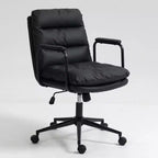 Silla de escritorio de respaldo medio Okak, silla de oficina con reposabrazos acolchados y ruedas, silla de ordenador para oficina, sala de juegos, estudio