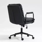 Silla de escritorio de respaldo medio Okak, silla de oficina con reposabrazos acolchados y ruedas, silla de ordenador para oficina, sala de juegos, estudio