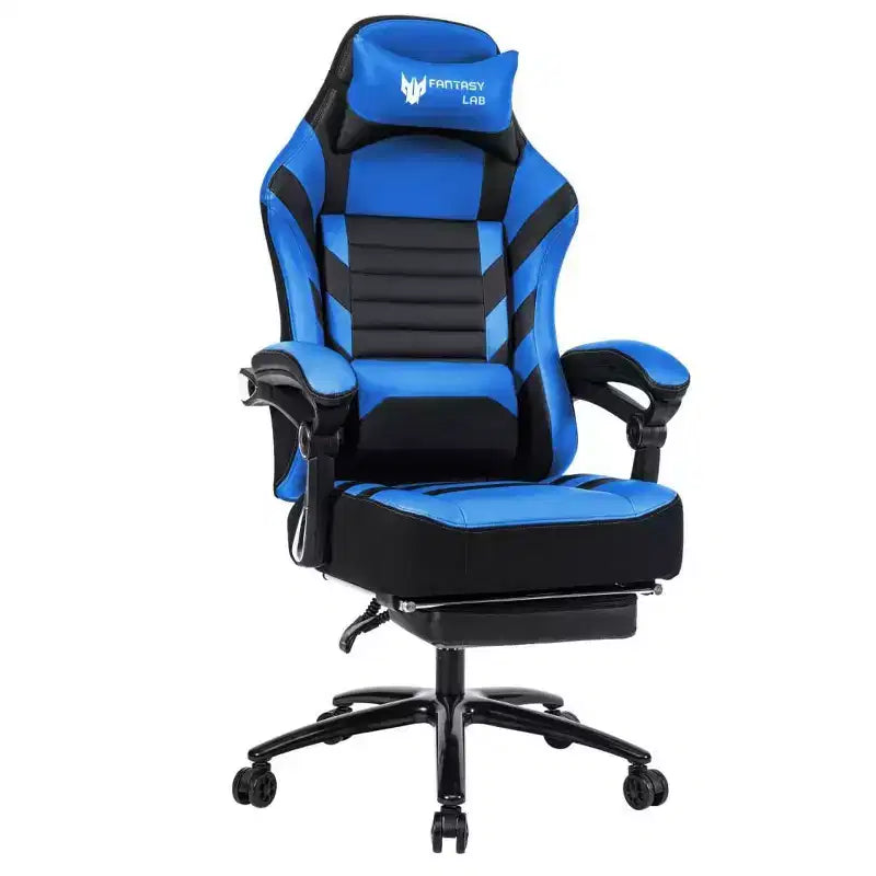 Silla de juego de respaldo alto Okak, silla ergonómica de oficina con reposapiés plegable, silla cómoda ajustable en altura para estudio, sala de juegos