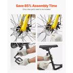 Bicicleta de montaña VEVOR, bicicleta MTB de 29 pulgadas con suspensión doble completa, cambio giratorio de 24 velocidades, frenos de disco dobles, cuadro de aleación de aluminio, negra y amarilla
