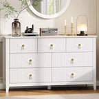 54 Fluted 7-Drawer Dresser - Modern Wood Storage Cabinet for Bedroom & Living Room