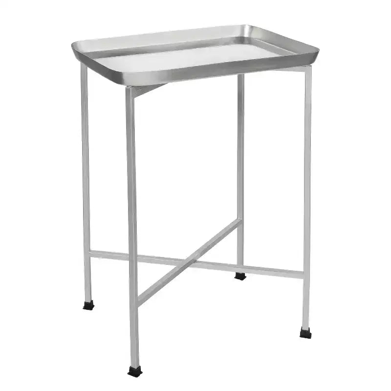 JONATHAN Y Sterling 26.25 Industrial Classic Metal Foldable Rectangular End Table & Side Table with Removable Tray Top