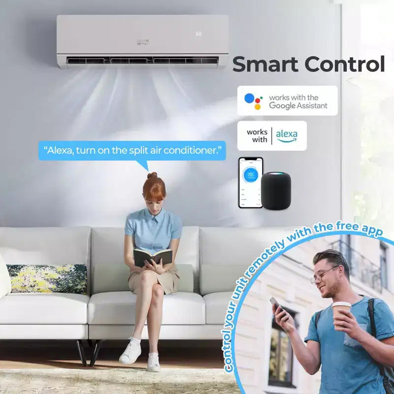 Climatiseur Chauffage Mini Split Costway 24000 BTU avec Kit d'installation de Pompe à Chaleur 2 Tonnes
