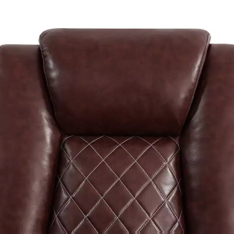 MAYEERTY Power Reclining Loveseat Sofa, Electric 2-Seat Leather Recliner with USB Charging, Storage & Cup Holders for Living Room, Brown