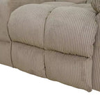 MAYEERTY Reclining Sofa, 3-Seat Corduroy Fabric Recliner with Adjustable Backrests for Living Room, Beige