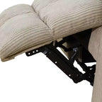 MAYEERTY Reclining Sofa, 3-Seat Corduroy Fabric Recliner with Adjustable Backrests for Living Room, Beige
