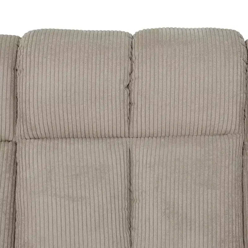 MAYEERTY Reclining Sofa, 3-Seat Corduroy Fabric Recliner with Adjustable Backrests for Living Room, Beige