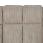 MAYEERTY Reclining Sofa, 3-Seat Corduroy Fabric Recliner with Adjustable Backrests for Living Room, Beige