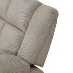 MAYEERTY Reclining Sofa, 3-Seat Corduroy Fabric Recliner with Adjustable Backrests for Living Room, Beige