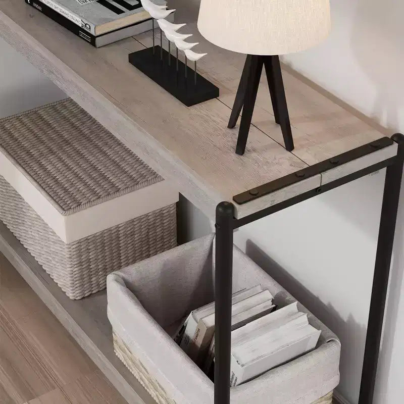 40 2-Tier Console Table  Sofa Table with Open Shelf (50lbs Capacity, for Entryway/Living Room/Hallway)