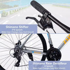 Bicicleta híbrida Whisen de 28 pulgadas para adultos, bicicleta de carretera con 24 velocidades, frenos de disco