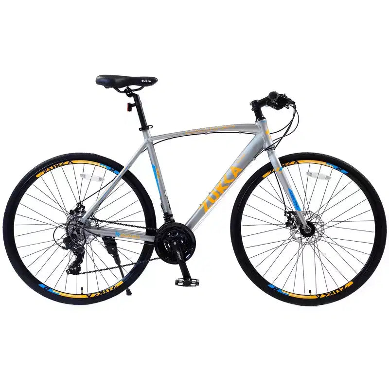 Bicicleta híbrida Whisen de 28 pulgadas para adultos, bicicleta de carretera con 24 velocidades, frenos de disco