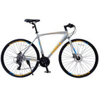 Bicicleta híbrida Whisen de 28 pulgadas para adultos, bicicleta de carretera con 24 velocidades, frenos de disco