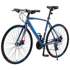 Bicicleta híbrida Whisen de 28 pulgadas para adultos, bicicleta de carretera con 24 velocidades, frenos de disco