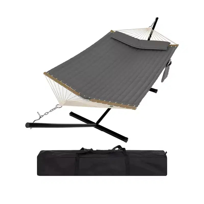 Hanging Hammock Chair- Comfortable Breathable Swing Seat Chair, Curved Safety Design with Cushion & Woven Rope Mesh, Includes Carrying Bag
