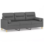 3-seater Sofa Dark Grey Fabric (100% polyester), metal, textilene