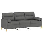 3-seater Sofa Dark Grey Fabric (100% polyester), metal, textilene