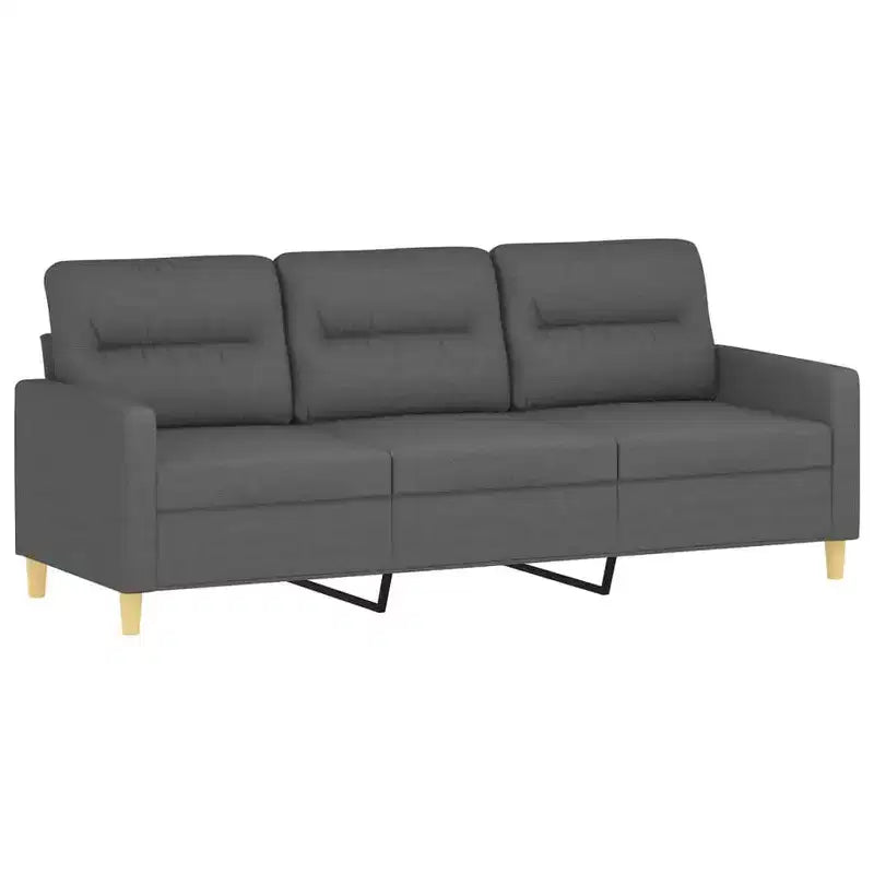 3-seater Sofa Dark Grey Fabric (100% polyester), metal, textilene
