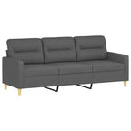 3-seater Sofa Dark Grey Fabric (100% polyester), metal, textilene