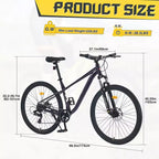Bicicleta de montaña Whisen 27.5 con cambio trasero de 8 velocidades, suspensión delantera, cuadro de acero