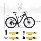 Bicicleta de montaña Whisen 27.5 con cambio trasero de 8 velocidades, suspensión delantera, cuadro de acero