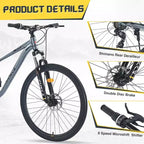 Bicicleta de montaña Whisen 27.5 con cambio trasero de 8 velocidades, suspensión delantera, cuadro de acero