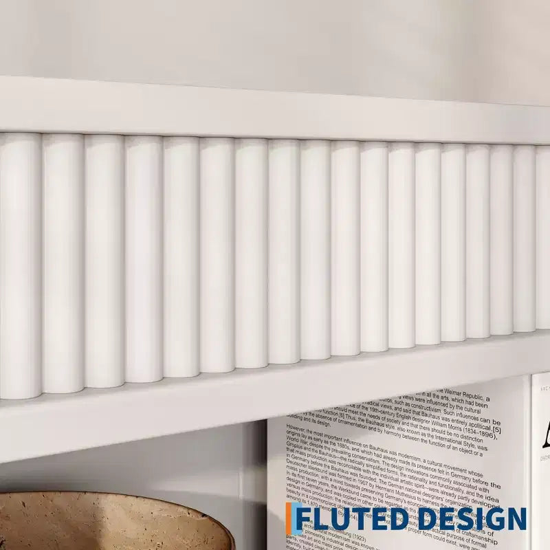 Bookshelf, standing bookshelf, PB board wave-style 3-drawer bookshelf, suitable for study, living room, bedroom.
