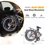 Bicicleta Plegable Okak de 24 pulgadas con 7 velocidades y cuadro de acero, bicicletas cruiser con parrilla trasera y guardabarros, bicicleta para adultos para viajes y desplazamientos