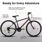 Bicicleta de Montaña Okak 24IN con Cuadro de Acero al Carbono, Bicicleta para Niños de 21 Velocidades con Doble Freno V y Asiento Ergonómico, Bicicleta para Viajes Diarios y Ocio