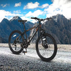 Bicicleta de montaña Okak de 24 pulgadas con cuadro de acero, bicicleta para niños con Shimano de 21 velocidades, frenos de disco dobles y suspensión delantera, bicicleta para adolescentes