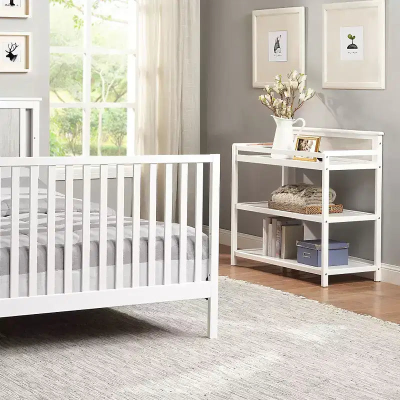 Whisen Baby Changing Table, Coordinates with Connelly Crib, Safe & Stylish Nursery Addition