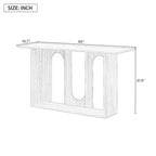 Wood Curved Console Table with Shelf, Modern Entryway Table with Ash Veneer Designed for Entryway and Hallway