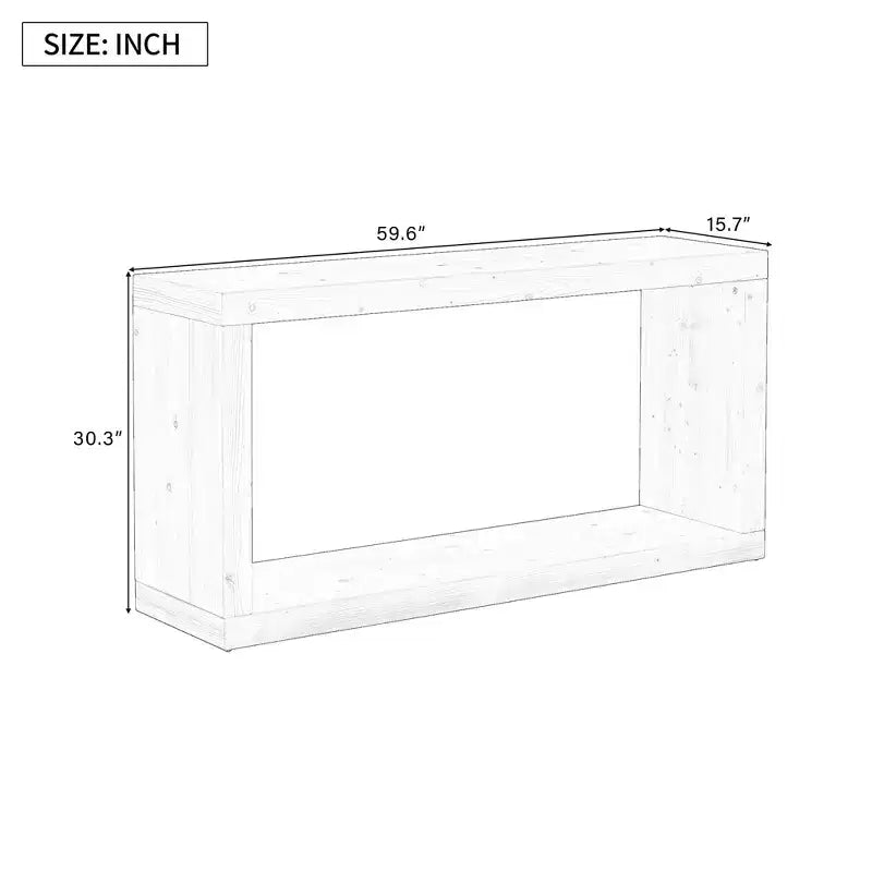 Minimalist Wood Console Table with Storage, Modern Narrow Entryway Table with Open Shelf for Hallway and Entryway