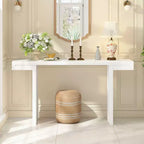 Okak Modern Painted Finish Wooden Console Table with Geometric Clean Lines,American Design Entryway Table for Living Room,Hallway