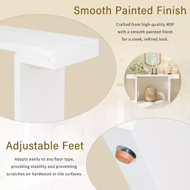 Okak Modern Painted Finish Wooden Console Table with Geometric Clean Lines,American Design Entryway Table for Living Room,Hallway