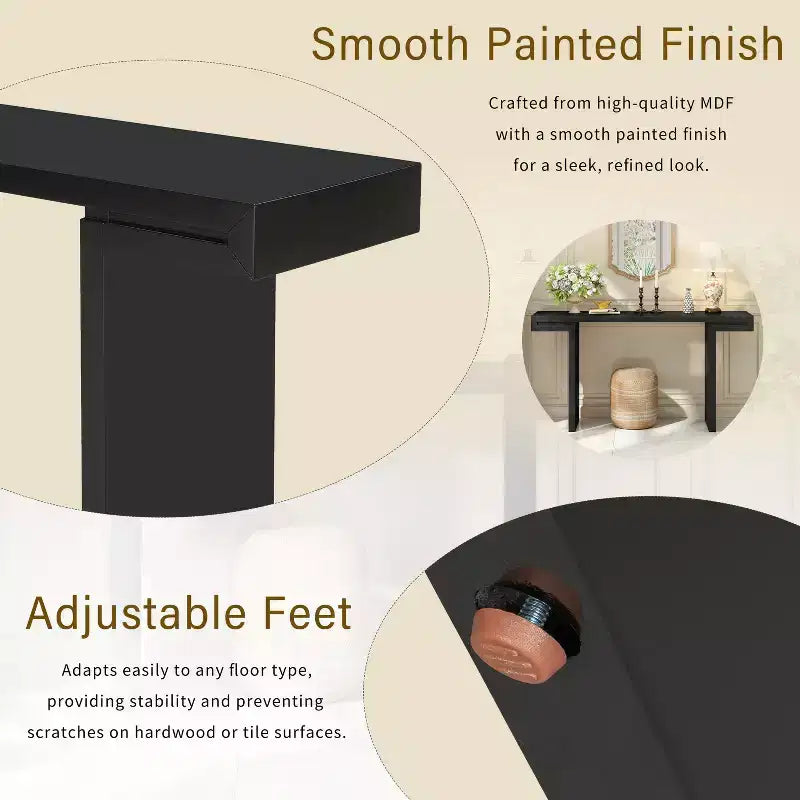 Okak Modern Painted Finish Wooden Console Table with Geometric Clean Lines,American Design Entryway Table for Living Room,Hallway