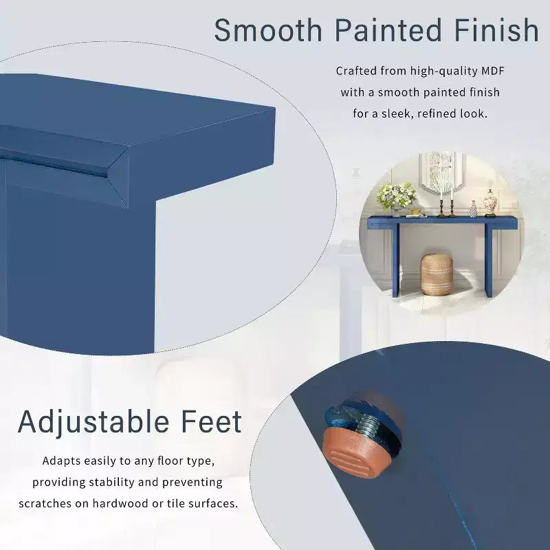 Okak Modern Painted Finish Wooden Console Table with Geometric Clean Lines,American Design Entryway Table for Living Room,Hallway