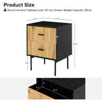 Ceandro Contemporary Classic 2-Drawer end table Set of 2|ARTFUL LIVING DESIGN-NAVY