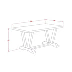 HomeStock 6-Piece Rectangle Natural Oak Finish Solid Wood Top Dining Table with 1-Bench, 4-Chairs