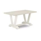 HomeStock 5-Piece Rectangle Natural Oak Finish Solid Speckled Top Dining Table with 4 Baby Blue Parson Chair