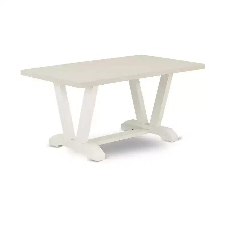 HomeStock 5-Piece Rectangle Natural Oak Finish Solid Speckled Top Dining Table with 4 Baby Blue Parson Chair