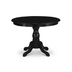 HomeStock 5-Piece Wire Brushed Black Finish Solid Wood Top Dining table with 4 Chairs