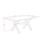 HomeStock 5-Pc Rectangle Natural Oak Finish Solid Wood Top Dining Table with 4 Upholstered Chairs